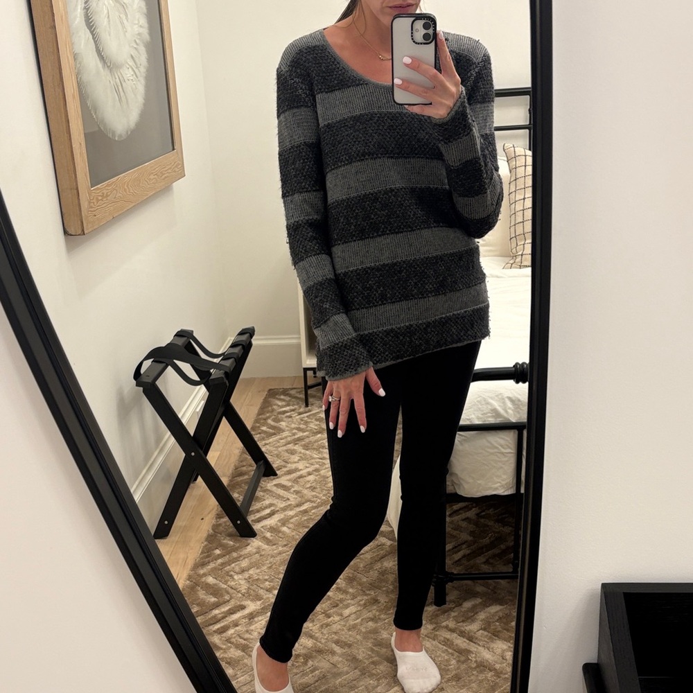 Rag & Bone Charcoal and Black Striped Sweater